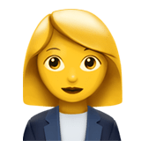 Apple design of the woman office worker emoji verson:ios 16.4
