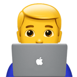Apple design of the man technologist emoji verson:ios 16.4