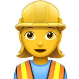 Apple design of the woman construction worker emoji verson:ios 16.4