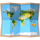 Apple design of the world map emoji verson:ios 16.4
