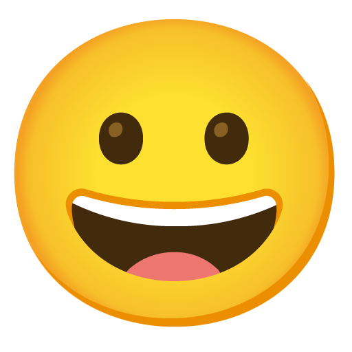 Google design of the grinning face emoji verson:Noto Color Emoji 15.0