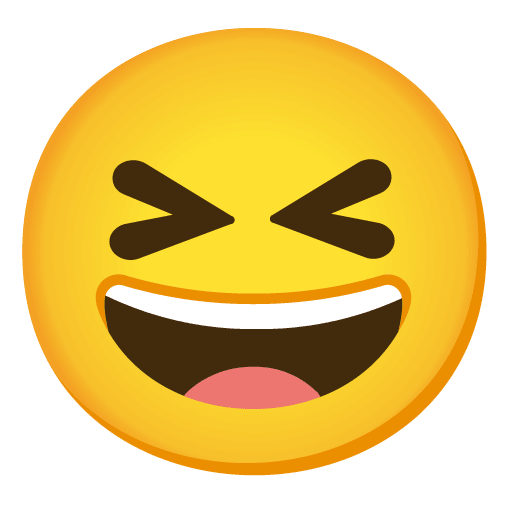 Google design of the grinning squinting face emoji verson:Noto Color Emoji 15.0