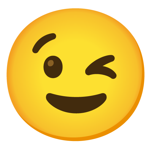 Google design of the winking face emoji verson:Noto Color Emoji 15.0