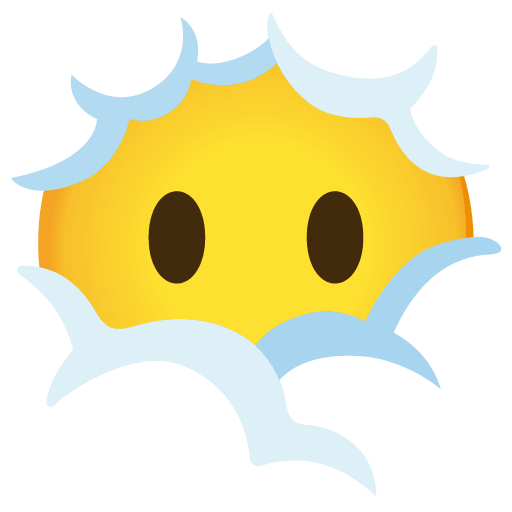 Google design of the face in clouds emoji verson:Noto Color Emoji 15.0