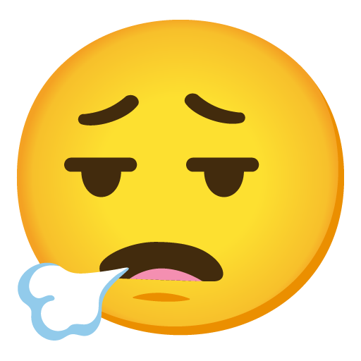 Google design of the face exhaling emoji verson:Noto Color Emoji 15.0