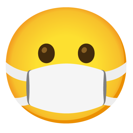 Google design of the face with medical mask emoji verson:Noto Color Emoji 15.0