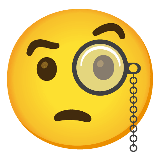 Google Google design of the face with monocle emoji verson:Noto Color Emoji 15.0
