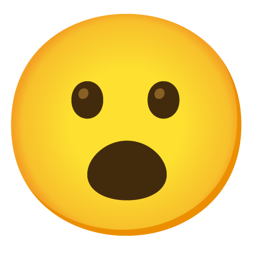 Google design of the face with open mouth emoji verson:Noto Color Emoji 15.0