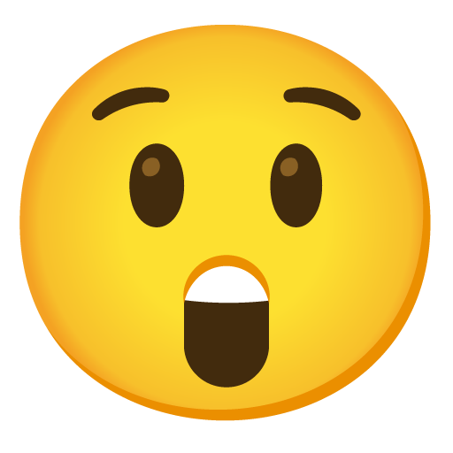 Google design of the astonished face emoji verson:Noto Color Emoji 15.0