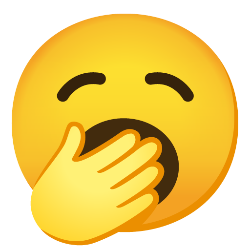 Google design of the yawning face emoji verson:Noto Color Emoji 15.0
