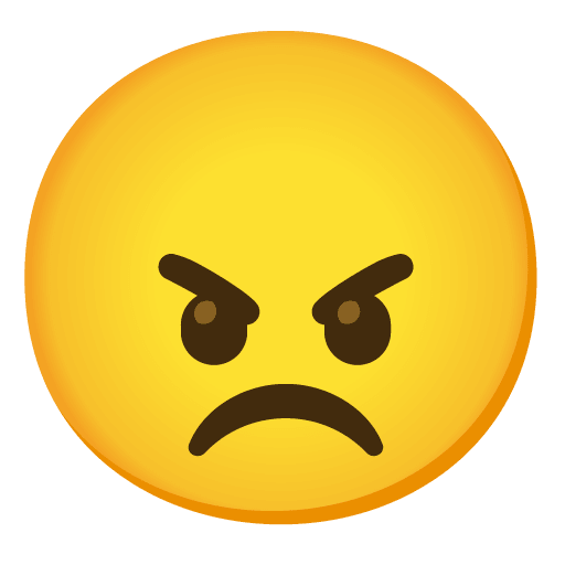 Google design of the angry face emoji verson:Noto Color Emoji 15.0