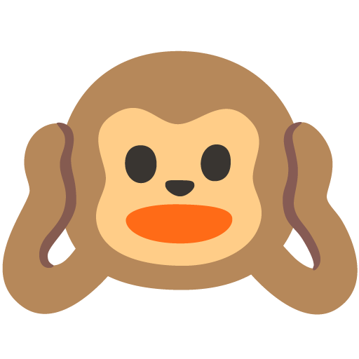 Google design of the hear-no-evil monkey emoji verson:Noto Color Emoji 15.0