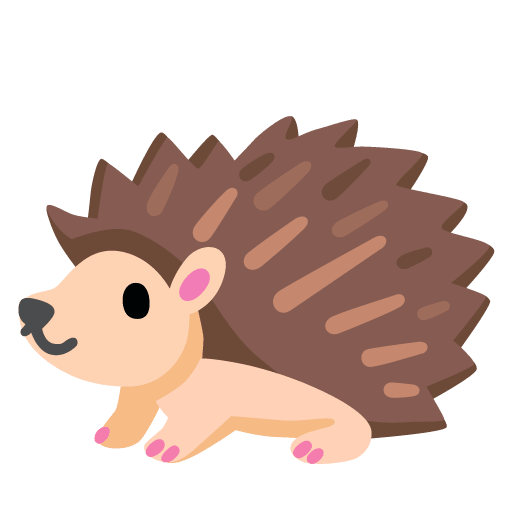 Google design of the hedgehog emoji verson:Noto Color Emoji 15.0