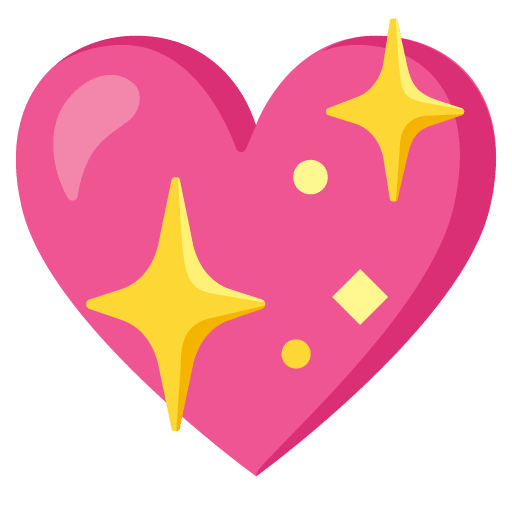 Google Google design of the sparkling heart emoji verson:Noto Color Emoji 15.0