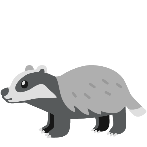 Google design of the badger emoji verson:Noto Color Emoji 15.0