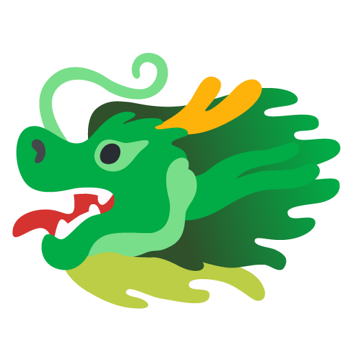 Google design of the dragon face emoji verson:Noto Color Emoji 15.0