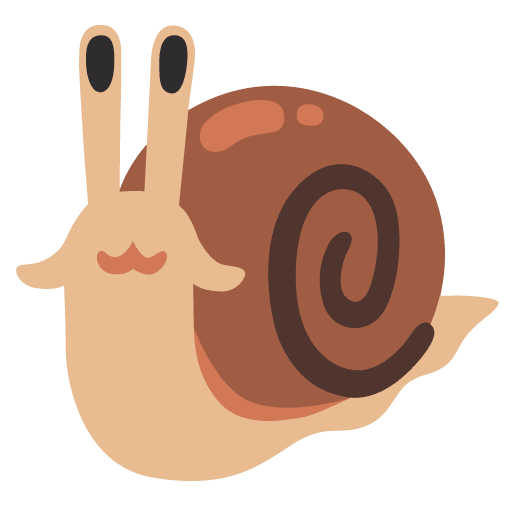 Google design of the snail emoji verson:Noto Color Emoji 15.0