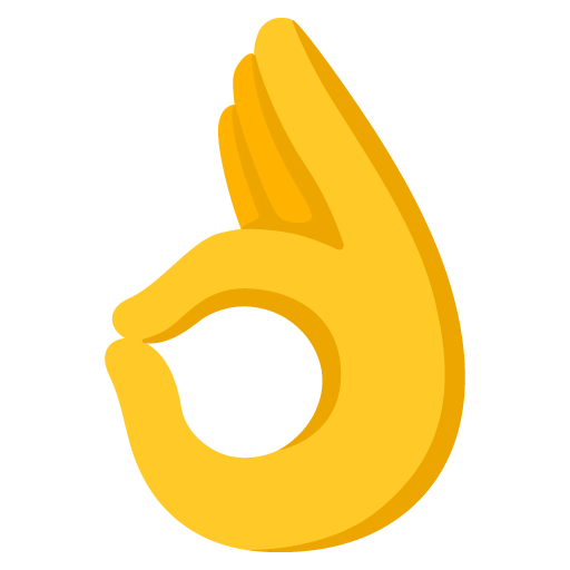 Google design of the OK hand emoji verson:Noto Color Emoji 15.0