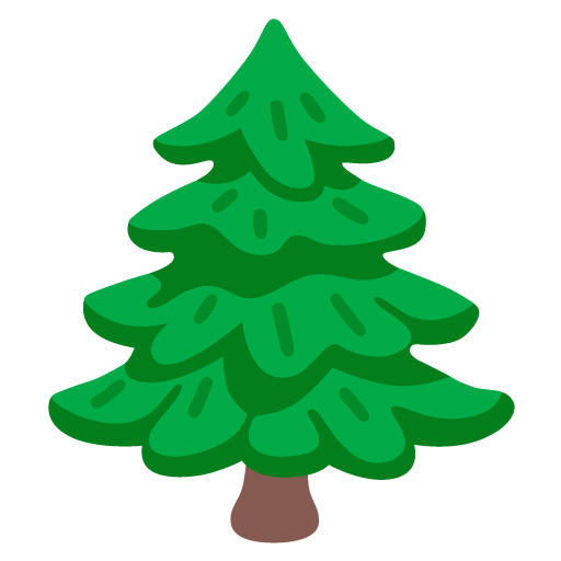 Google design of the evergreen tree emoji verson:Noto Color Emoji 15.0