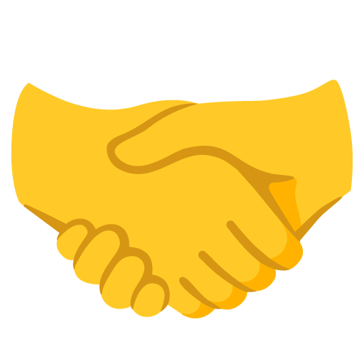 Google design of the handshake emoji verson:Noto Color Emoji 15.0