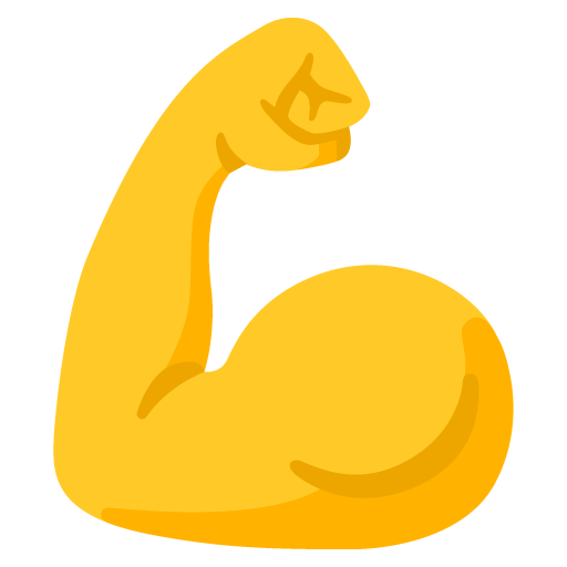 Google design of the flexed biceps emoji verson:Noto Color Emoji 15.0