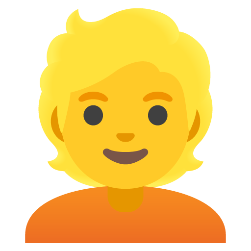 Google design of the person: blond hair emoji verson:Noto Color Emoji 15.0