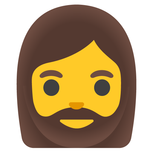Google design of the woman: beard emoji verson:Noto Color Emoji 15.0