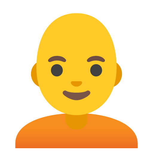 Google design of the person: bald emoji verson:Noto Color Emoji 15.0