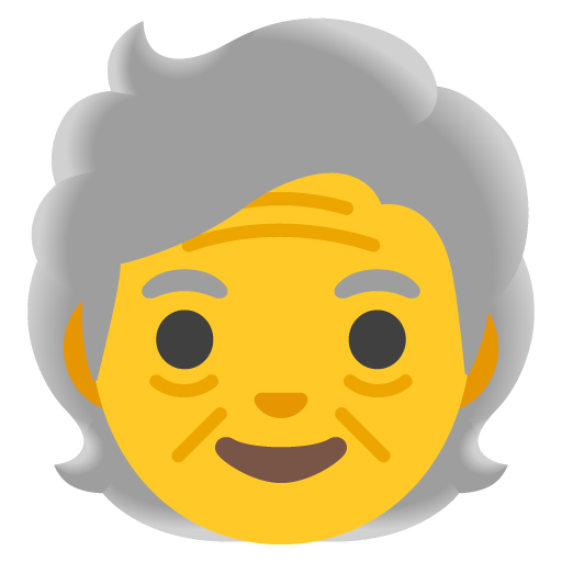 Google design of the older person emoji verson:Noto Color Emoji 15.0