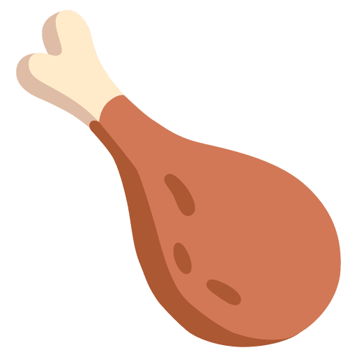 Google design of the poultry leg emoji verson:Noto Color Emoji 15.0