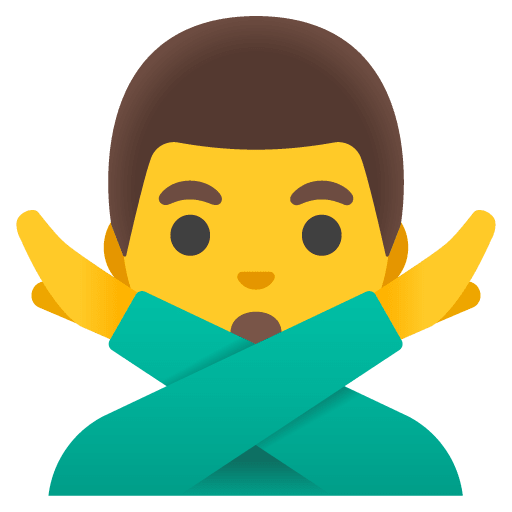 Google design of the man gesturing NO emoji verson:Noto Color Emoji 15.0