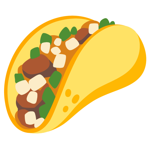 Google Google design of the taco emoji verson:Noto Color Emoji 15.0