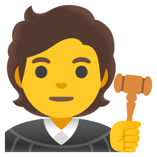 Google design of the judge emoji verson:Noto Color Emoji 15.0
