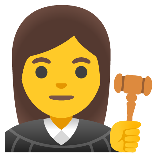 Google design of the woman judge emoji verson:Noto Color Emoji 15.0