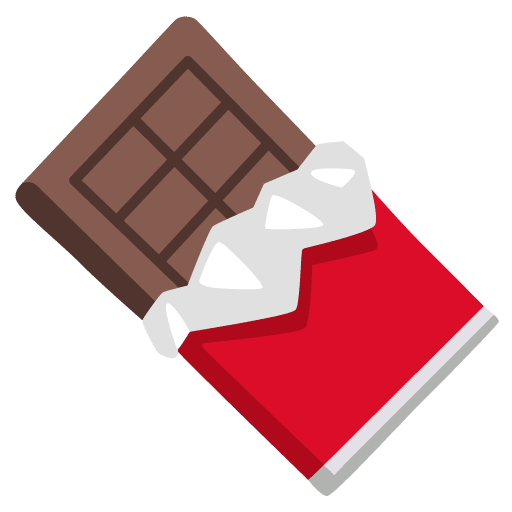Google design of the chocolate bar emoji verson:Noto Color Emoji 15.0