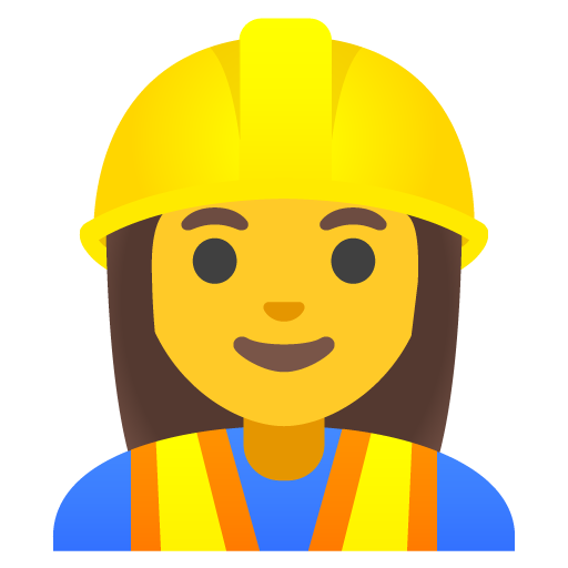 Google design of the woman construction worker emoji verson:Noto Color Emoji 15.0