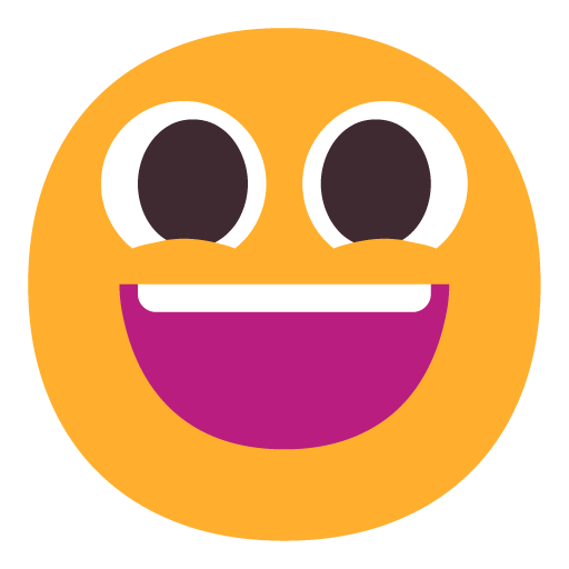 Microsoft design of the grinning face with big eyes emoji verson:Windows-11-22H2