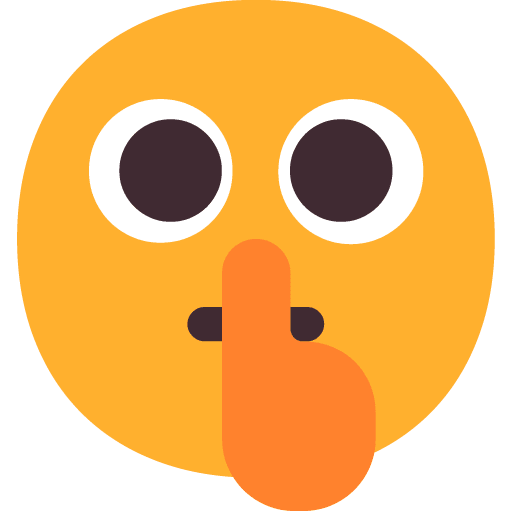 Microsoft design of the shushing face emoji verson:Windows-11-22H2