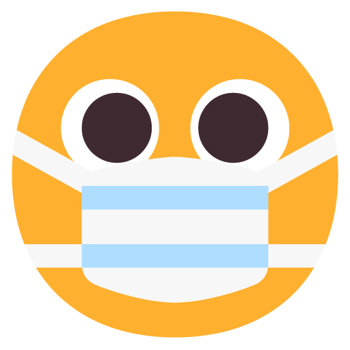 Microsoft design of the face with medical mask emoji verson:Windows-11-22H2