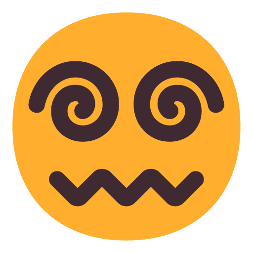 Microsoft design of the face with spiral eyes emoji verson:Windows-11-22H2