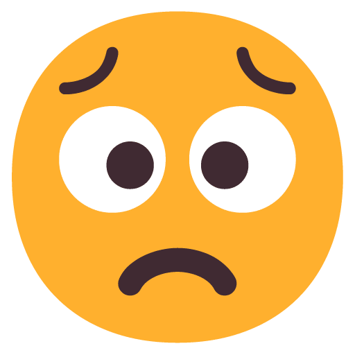 Microsoft design of the worried face emoji verson:Windows-11-22H2