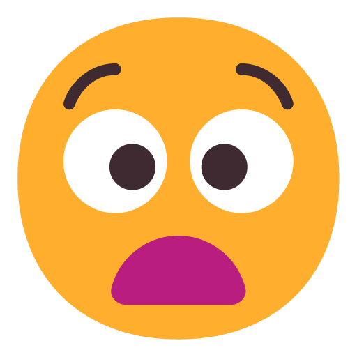 Microsoft design of the anguished face emoji verson:Windows-11-22H2
