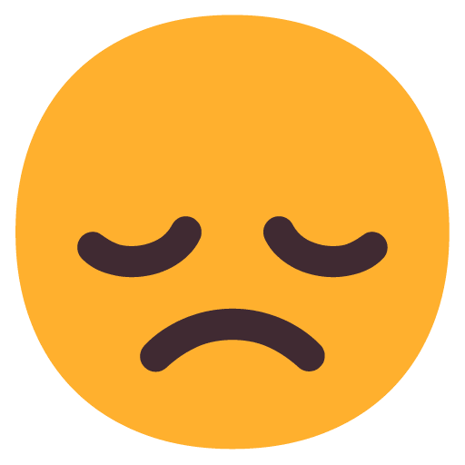 Microsoft design of the disappointed face emoji verson:Windows-11-22H2