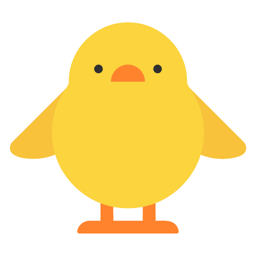 Microsoft design of the front-facing baby chick emoji verson:Windows-11-22H2