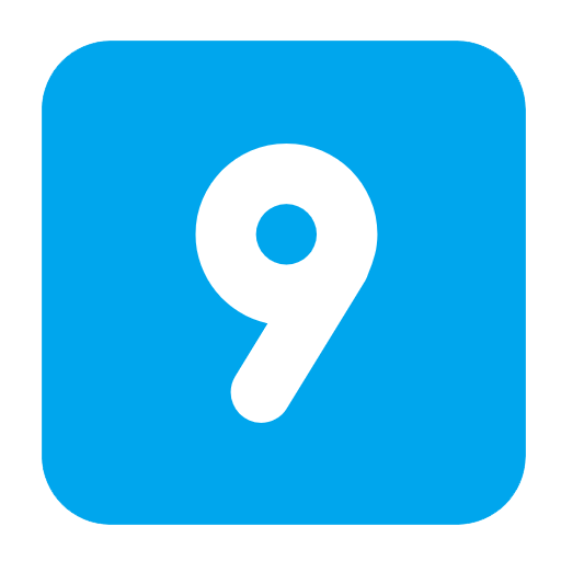 Microsoft design of the keycap: 9 emoji verson:Windows-11-22H2