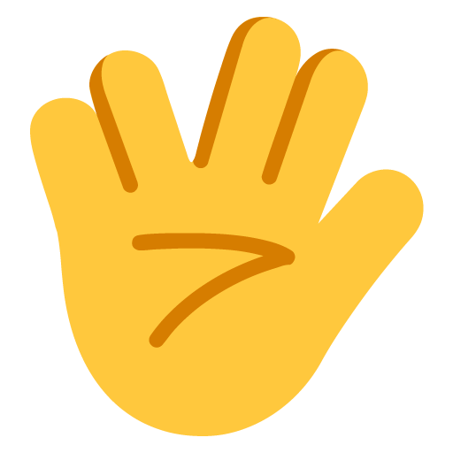 Microsoft design of the vulcan salute emoji verson:Windows-11-22H2