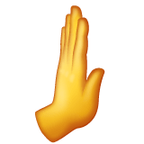 Whatsapp design of the rightwards pushing hand emoji verson:2.23.2.72