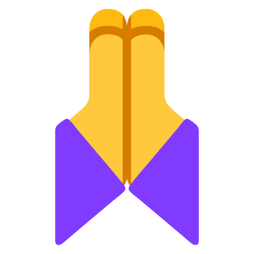 Microsoft design of the folded hands emoji verson:Windows-11-22H2
