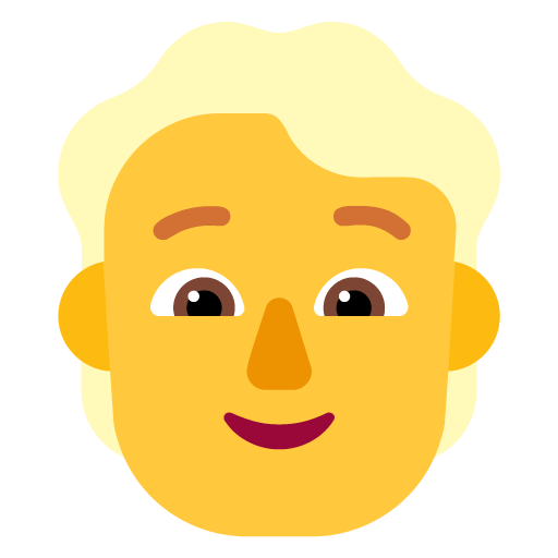 Microsoft design of the person: blond hair emoji verson:Windows-11-22H2