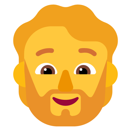 Microsoft design of the person: beard emoji verson:Windows-11-22H2